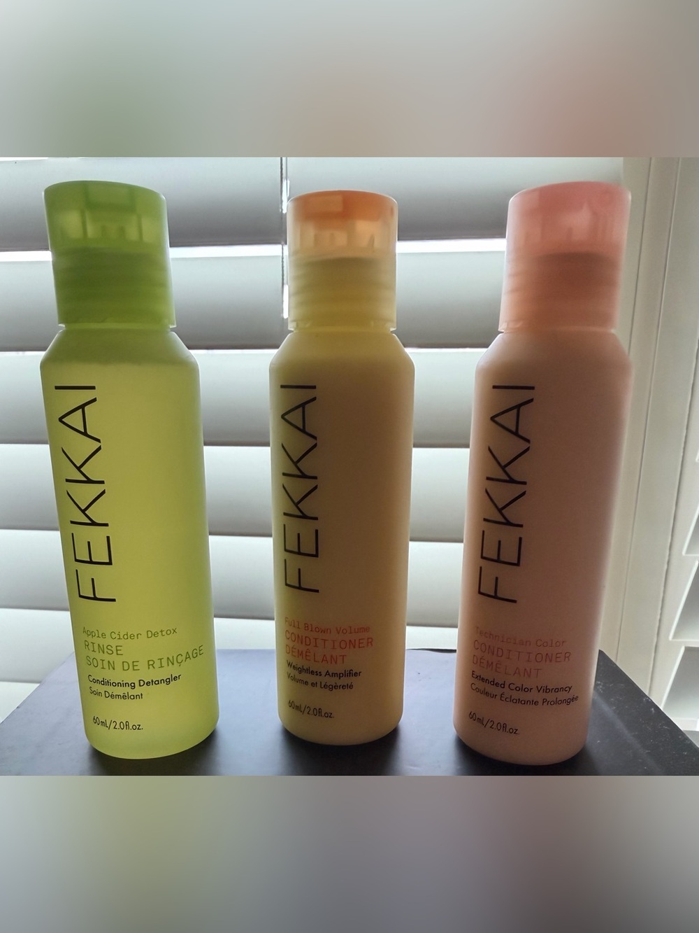 2 FEKKAI Conditioner  and 1 Fekkai apple cider rinse - 3 bottles